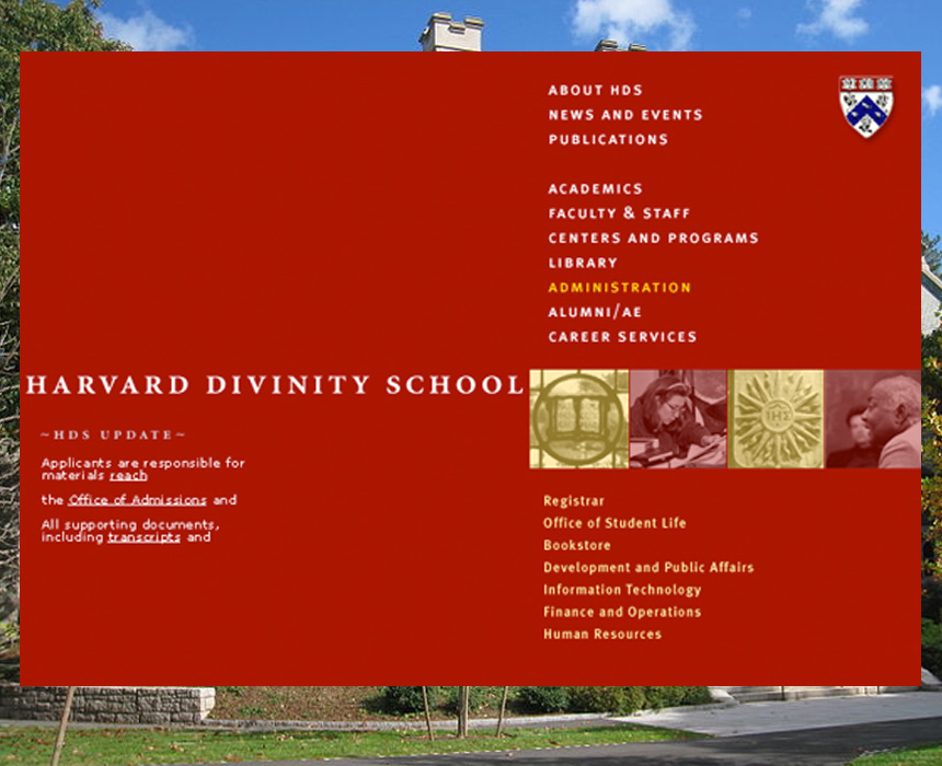 Harvard Divinity School web site