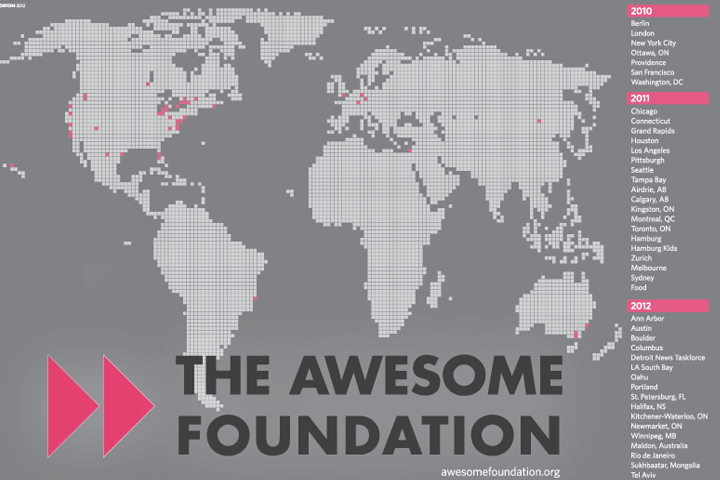 Poster design for Awesome Foundation international summit, summer 2012.